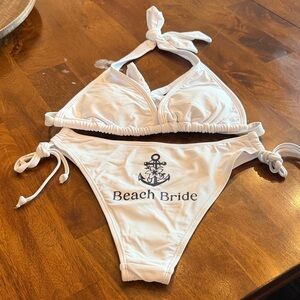 White Beach Bride Bikini Set
